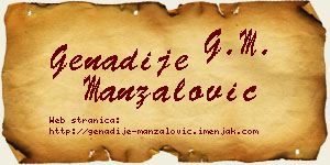 Genadije Manzalović vizit kartica